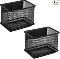 Black Magnetic Basket Set of 2, Refrigerator Basket, Magnetic Baskets Heavy Duty, Magnetic Locker Organizer Holder for Whiteboard Office, 3.42'' × 2.36'' × 2.55''-Ruum Studio Home