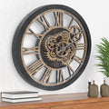 HOIBAI Large Wall Clock, Wall Clocks for Living Room Decor 20 Inch Farmhouse Vintage Rustic Kitchen Wall Decor Vintage Roman Oversized Wall Clock for Home Bedroom House Office, Moving Gears Clock-Ruum Studio Home