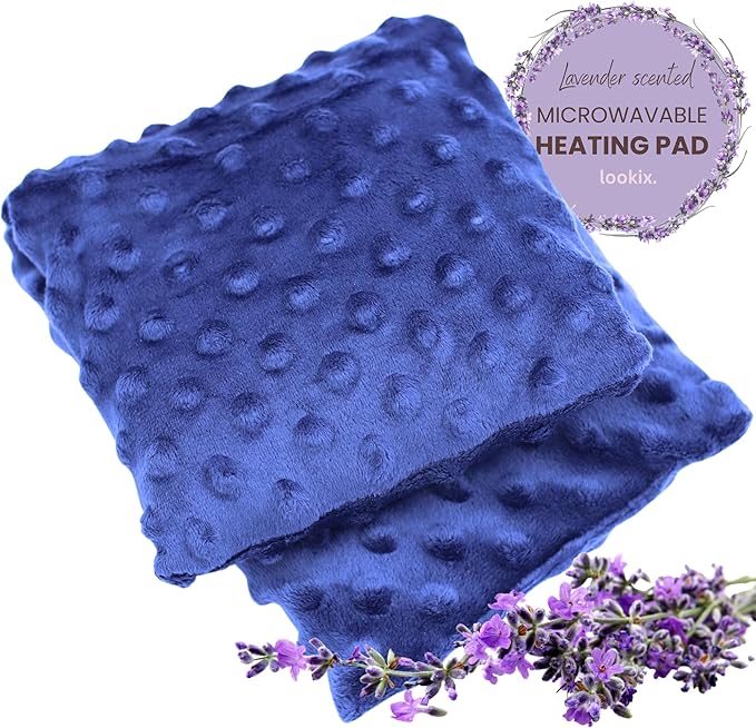 Microwave Heating Pad for Cramps, Aches & Pains - Weighted Microwavable Heating Pad – Moist Heat Therapy for Back, Neck, and Shoulders – Made in USA with Lavender, Flaxseed, and Buckwheat-Ruum Studio Home