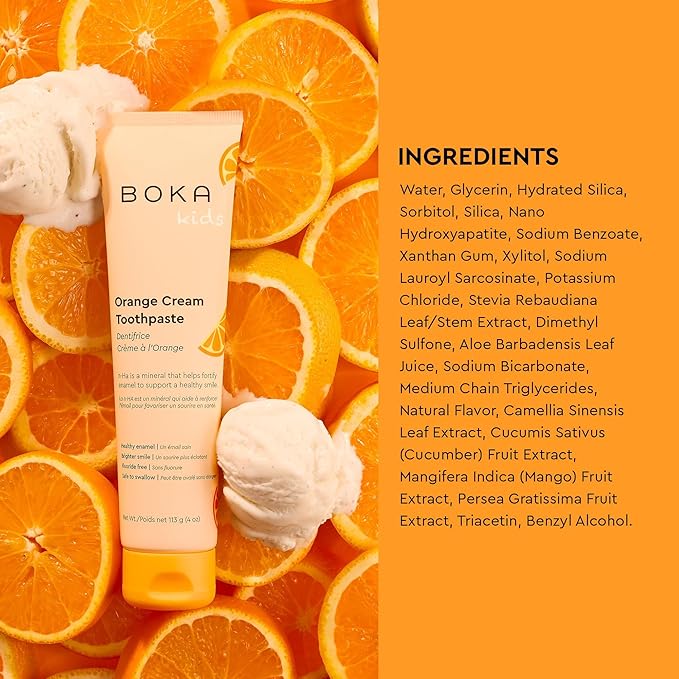 Boka Fluoride Free Toothpaste Nano Hydroxyapatite Toothpaste - Orange Cream, Watermelon Mint, Strawberry Mango Flavor, 4 oz 3Pk US Manufactured-Ruum Studio Home