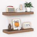 Fun Memories Floating Shelves - 16 Inch Wall Shelf for Decor & Storage - Wall Mounted Display Shelving with Invisible Heavy-Duty Metal Bracket 2Pack, Walnut-Ruum Studio Home