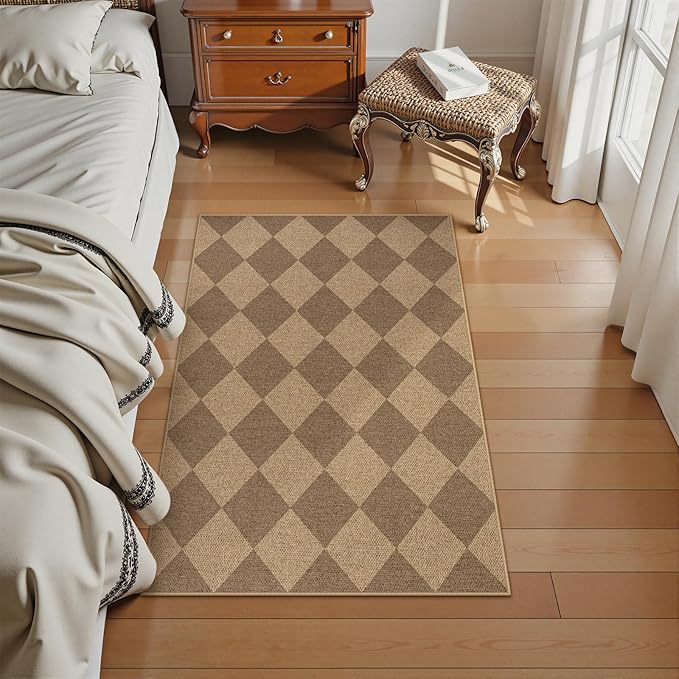 Lahome Checkered Easy Jute Rug, 2x3 Entryway Rug Indoor Outdoor Front Door Mat, Farmhouse Neutral Non Slip Non Shedding Washable Kitchen Mats for Floor Foyer-Ruum Studio Home