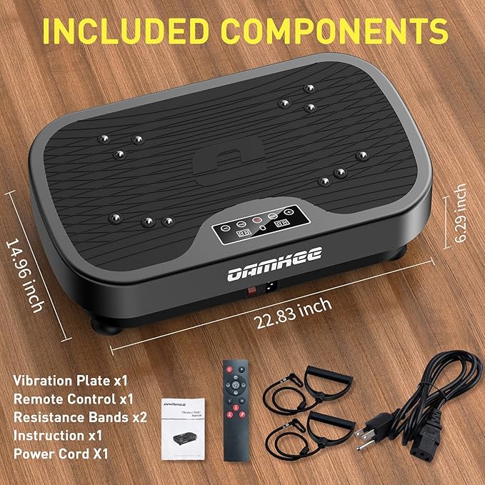 Vibration Plate Exercise Machine for Lymphatic Drainage, 2025 Advanced Triple Motors Vibrating Equipment for Weight Loss, Whole Body Workout with Magnetic Acupoints, Gym Home Shake Board for Fitness-Ruum Studio Home