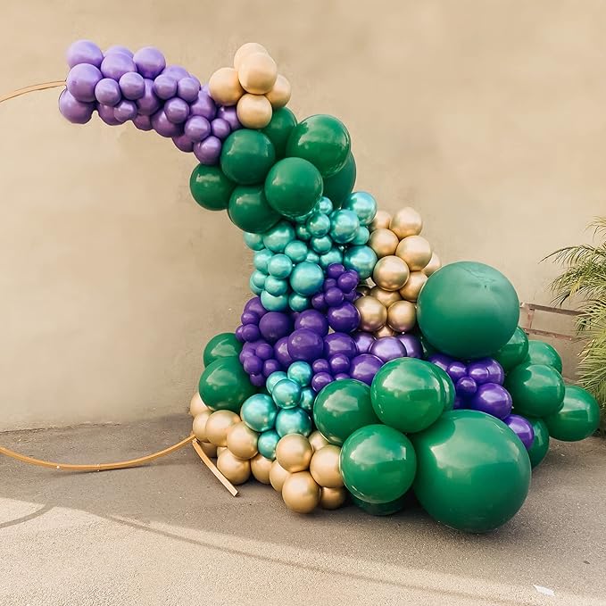 130pcs Dark Green Balloons Different Sizes 18" 12" 10" 5" Hunter Green Balloons for Birthday Dinosaur Baby Shower St. Patrick's Day Summer Jungle Forest Safari Party Decorations-Ruum Studio Home