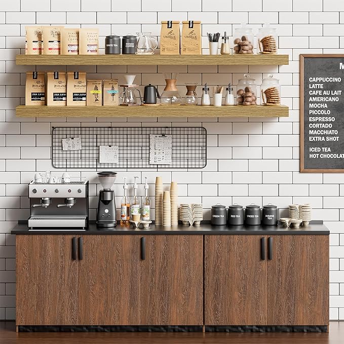 Heimlove Floating Shelves for Wall 48 Inches Long,9.3" Deep Oak Floating Shelf Set of 2,Wall Mounted Wood Shelves for Bathroom Bedroom Living Room Kitchen Office,Shelf for Books Storage Room Decor-Ruum Studio Home