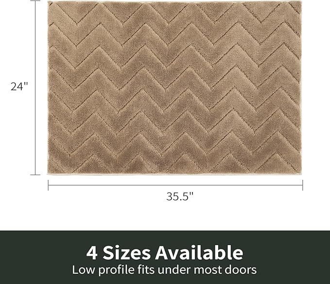 Stiio Dirt Trapper Door Mat 24x35.5 Inches, Front Doormat Indoor Outdoor Entrance Low Pile, All-Season, All-Weather Absorbent Entry Rug, Washable Non Slip Rug for Entryway, Brown-Ruum Studio Home
