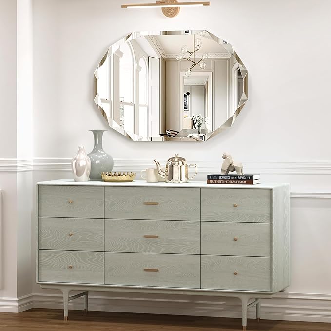 Bathroom Mirrors for Over Sink, Round Frameless Mirrors for Wall, 20x30 Inch Beveled Bathroom Mirror, Bathroom Vanity Circle Mirror for Bedroom Living Room Entryway Home Decor-Ruum Studio Home