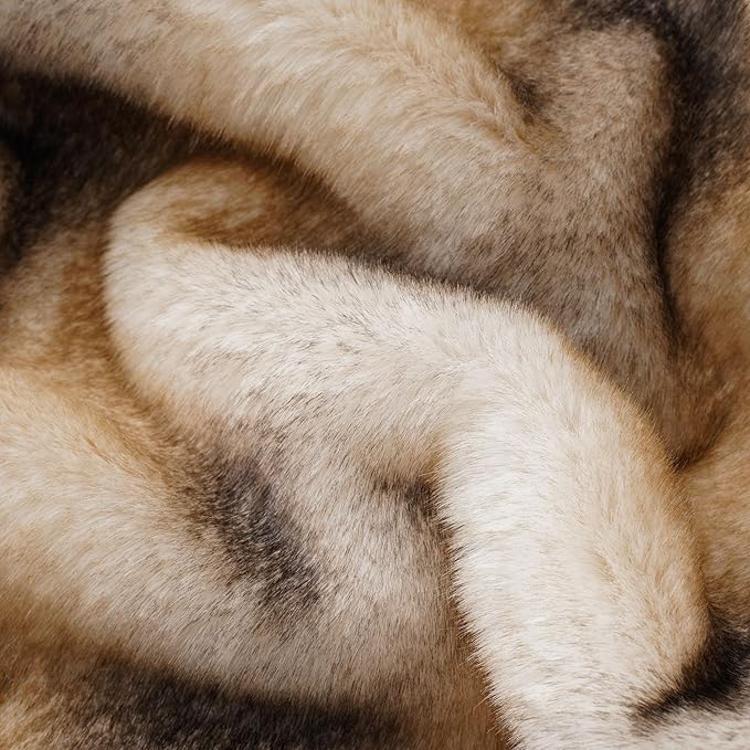BATTILO HOME Luxury Faux Fur Throw Blanket, Soft Cozy Mink Fur Blanket for Couch, Sofa, Chair, Bed, Thick Warm Fall Fur Throw Blankets, 50"x60"-Ruum Studio Home