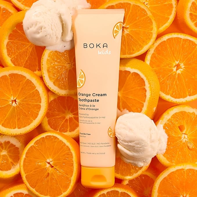 Boka Fluoride Free Toothpaste Nano Hydroxyapatite Toothpaste - Orange Cream Flavor, 4 oz 1Pk US Manufactured-Ruum Studio Home