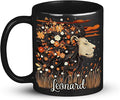 Personalized Lion Lover Cup with Vibrant Floral, Custom Name Coffee Mug 11oz or 15oz, Custom Nature Inspired Ceramic Cup, Artistic Lion Black Coffee Mug, Gifts for Women, Men-Ruum Studio Home
