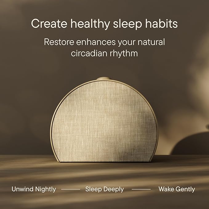Hatch Restore 3 Sunrise Alarm Clock, Sound Machine, Smart Light (Greige) - White Noise, Screen-Free Sleep Routine-Ruum Studio Home