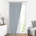 Vision Home Blue Fog Pinch Pleated Full Blackout Curtains Linen Blended Room Darkening Window Curtains 84 inch for Living Room Bedroom Thermal Insulated Pinch Pleat Drapes with Hooks 1 Panel 60"Wx84"L-Ruum Studio Home