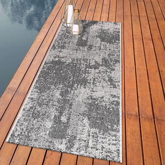 Keen Home Design Terrace Outdoor Runner Rug - 2x10 Washable Indoor/Outdoor Rug for Patio, Kitchen, Balcony, Beach, Garden, Deck and Porch, Size: 2'2"x9'11"-Ruum Studio Home