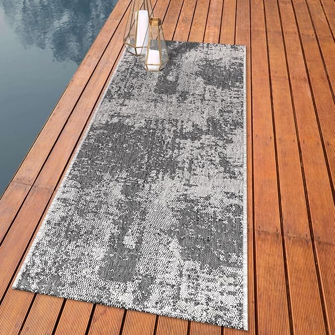 Keen Home Design Terrace Outdoor Runner Rug - 2x8 Washable Indoor/Outdoor Rug for Patio, Kitchen, Balcony, Beach, Garden, Deck and Porch, Size: 2'2"x7'7"-Ruum Studio Home