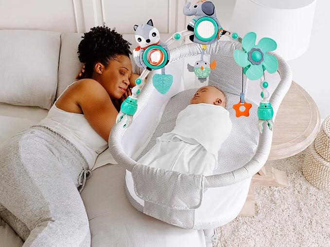Baby Stroller Arch Mobile, Adjustable Musical Arch Toys Mobile for Crib with Universal Clamps, Versatile Activity Toy Bar for Bouncer Infant Car Seat Toys 0 6 Months Mobile for Bassinet Swing - Gray-Ruum Studio Home