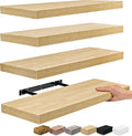 Sorbus Floating Shelves for Wall - 24" Bathroom Shelves, Wall Decor for Bedroom, Kitchen, Living Room, Home Decor & Book Storage - Mounted Floating Shelf with Invisible Brackets (Maple Wood, 4 Pack)-Ruum Studio Home