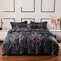 ABREEZE Luxury Vintage Black Duvet Cover Sets Damask Paisley Bedding Set Retro 100% Brushed Cotton Zipper Closure Bedding Collection Full Size-Ruum Studio Home