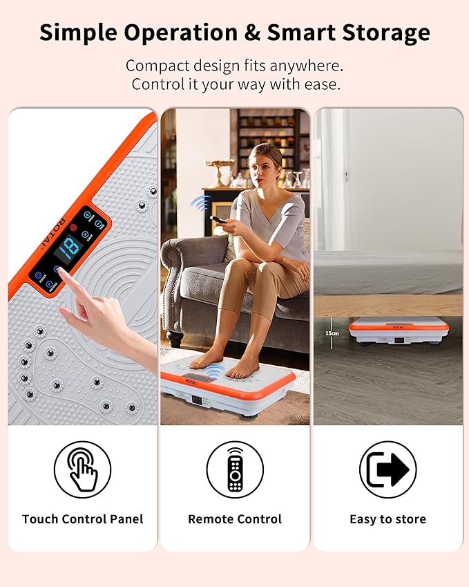 Shake Plate Vibration Exercise Machine for Lymphatic Drainage Massager & Weight Loss, 400 lbs Capacity Whole Body Vibrating Plate Workout for Women and Men-Ruum Studio Home