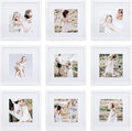 Sheffield Home 9 Piece Gallery Wall Frame Set, 12x12 Inch, White-Ruum Studio Home