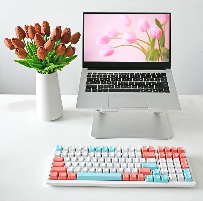 Mandy's Artificial Tulips 20 Stems Burnt Orange PU Faux Flowers for Wedding Home Decor 13.5 Inch-Ruum Studio Home