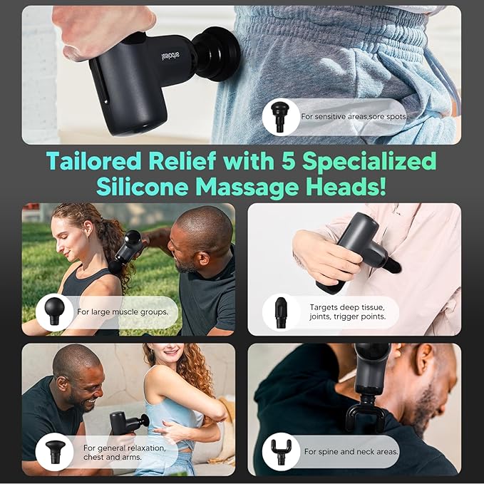 arboleaf Mini Massage Gun Deep Tissue, Percussion Muscle Massager for Back Pain Relief, Small Massage Gun with Case Travel Size, Handheld Quiet, Portable-Ruum Studio Home