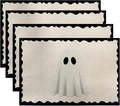 Halloween Ghost Placemats, 4Pcs Black&White Washable Heat Resistant 12×18 Inch Table Mats Cute Place Mats for Party Outdoor Decoration Kitchen Dining Décor-Ruum Studio Home