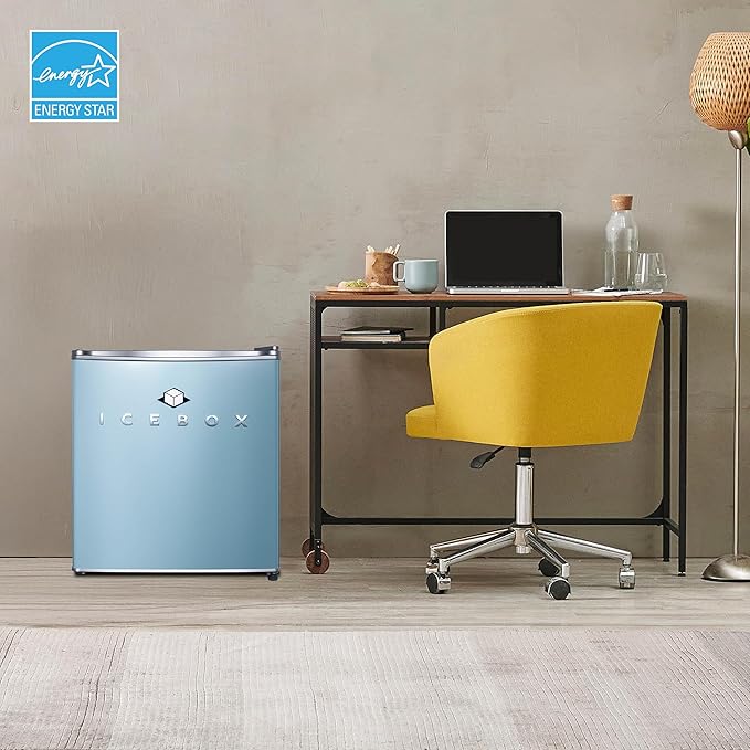 IBCR17SLT Compact, Energy Star Certified Small, Single Door Mini Fridge with Freezer Refrigerator, Standard (1.7 cu ft), Slate Blue-Ruum Studio Home