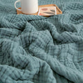 EMME Muslin Baby Blankets 100% Cotton 4-Layer Swaddle 40"x50" Lightweight Soft Breathable for Toddler, Infant, Newborn All Season Gauze Blanket, Teal-Ruum Studio Home