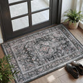 AMOAMI-2X3 Small Rug-Washable Rugs Entryway Mat Indoor-Soft Vintage Non Slip Rugs for Kitchen Laundry Room Bathroom Dark Grey & Black Decorative Accent Rug for in Front of Sink 24 Inch x36 Inch-Ruum Studio Home