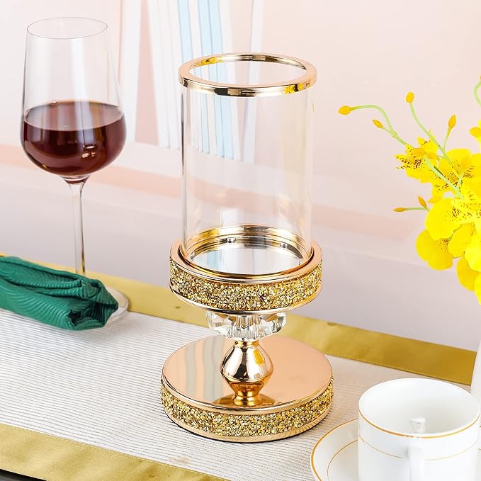 Candle Holder, Pillar Candle Holders, Crystal Candlesticks Holder for Wedding, Parties, Events, Chirstmas,Home Decor, Table Centerpieces CH028D (S)-Ruum Studio Home