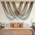Flber Macrame Wall Hanging Boho Wall Decor Yarn Wall Art Tapestry Bedroom Living Room Nursery Apartment Home Decor 57" W x 31" L-Ruum Studio Home