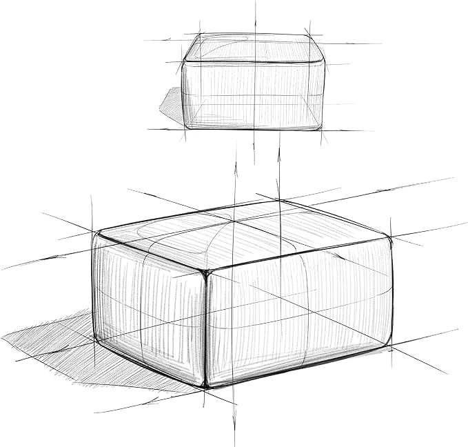 SIMPLIHOME Nate 20-inch Wide Square Pouf in Patterned Denim Mélange, Handwoven Boho-Style Cotton Ottoman, Footrest, or Extra Seating for Living Room, Assembled-Ruum Studio Home