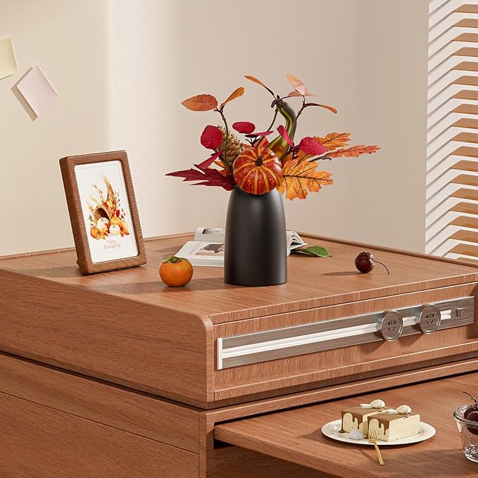 Autumn Artificial Potted Plant Decorations, Maple Leaves, Pinecones, Pumpkins with Black Ceramic Vase for Home,Thankgiving Table Decoration-Ruum Studio Home