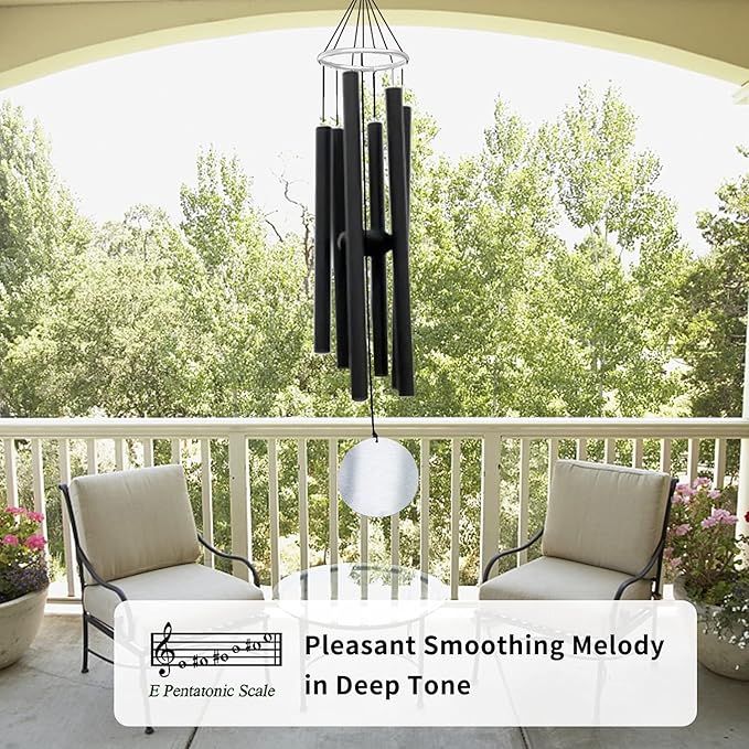 ASTARIN Wind Chimes Outdoor Large Deep Tone,36 Inch Large Chimes for Outside Tuned Relaxing Soothing Low Bass,Memorial Windchimes Sympathy for Mom Dad,Black-Ruum Studio Home
