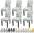 JQinHome Pattern Chair Covers for Dining Room Set of 6, High Stretch Removable Washable Parsons Chair Slipcover for Home Party Hotel Wedding Ceremony (Flowering Butterflies,6PCS)-Ruum Studio Home