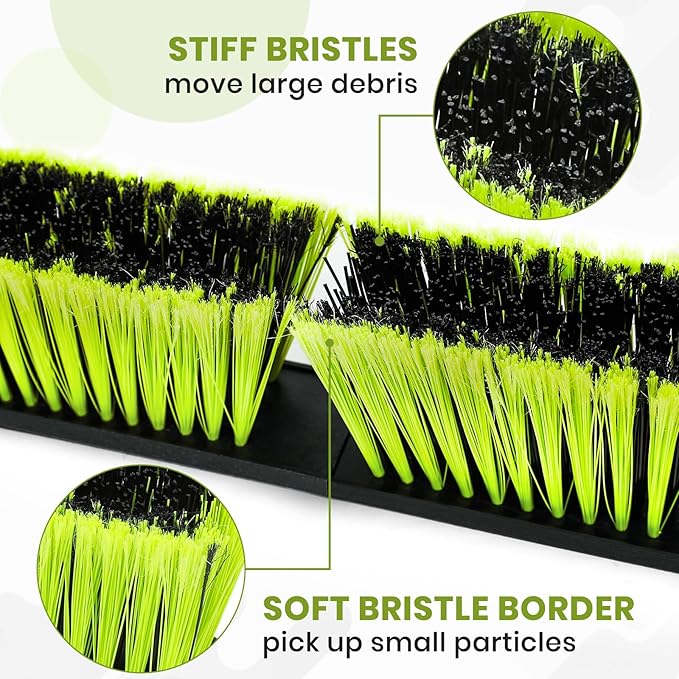 24-Inch Push Broom Outdoor with Stiff Bristle, Heavy Duty Broom Brush with 63” Long Handle for Deck Patio Driveway Garage Warehouse Shop Floor Sweeping & Scrubbing-Ruum Studio Home
