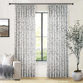 Pinch Pleated Floral Linen Curtains 2 Panels Elegant Light Filtering Privacy Drape,40 Inch Wide by 100 Inch Long Curtains Suitable for Living Rooms and Bedrooms-Ruum Studio Home