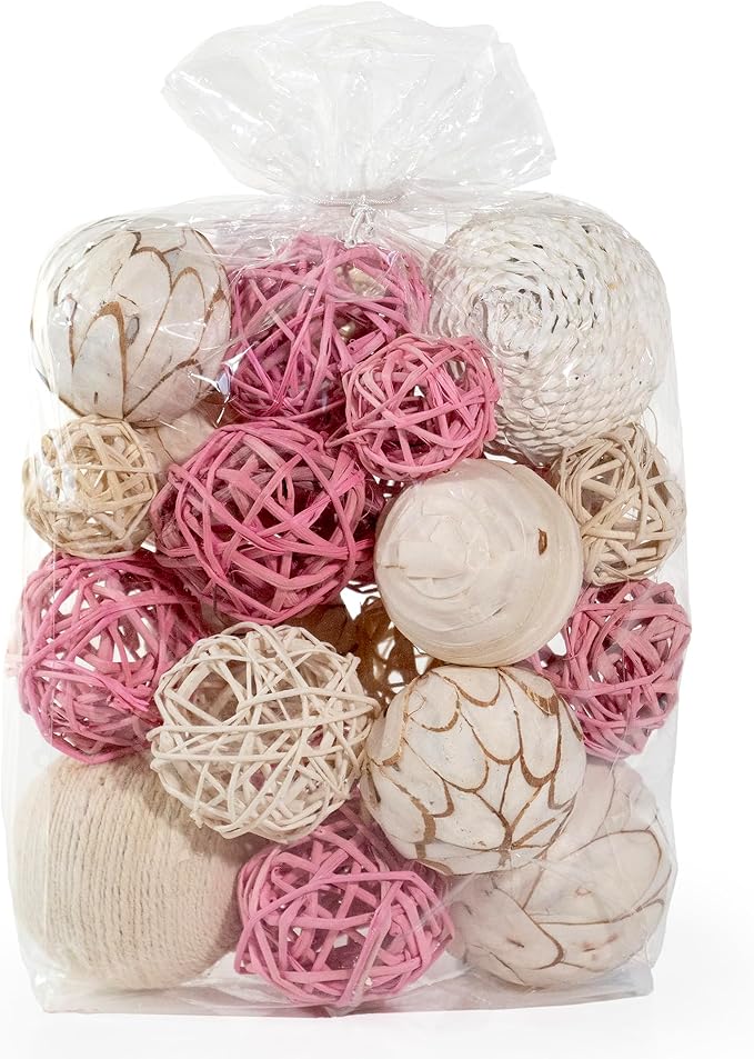 ANDALUCA Pink Decorative Balls Bowl Filler Orbs Home Decoration (Pink)-Ruum Studio Home