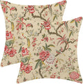CXMEIFLY Spring Floral Birds Pillow Covers 20 x 20 Inch Set of 2 for Chinoiserie Flowers Decor Throw Pillows Pink Red Plant Outdoor Decorative Cushion Cases for Couch Bed Decorations-Ruum Studio Home