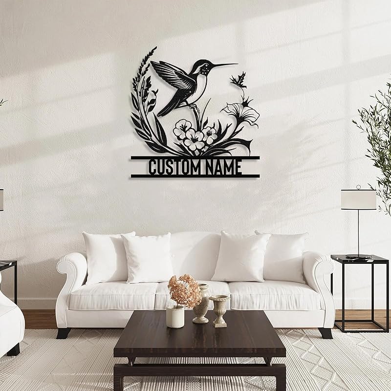 Personalized Metal Signs | Bird Metal Wall Art | Metal Name Sign Birds Welcome Plaque | Custom Garden Sign Yard Signs | Personalized Wedding Gifts | Housewarming Decor Indoor Outdoor-Ruum Studio Home