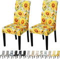 JQinHome Pattern Chair Covers for Dining Room Set of 2, High Stretch Removable Washable Parsons Chair Slipcover for Home Party Hotel Wedding Ceremony (Sunflower,2PCS)-Ruum Studio Home