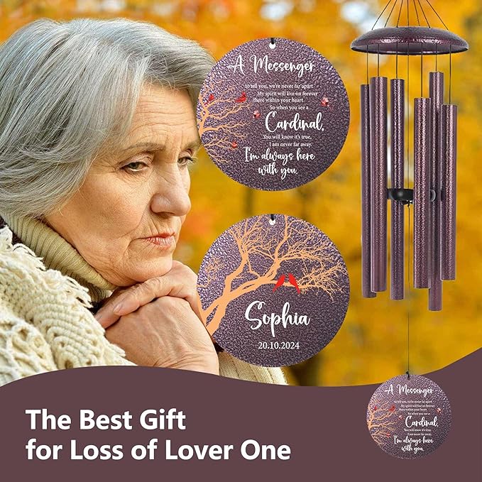 ASTARIN Outside Wind Chimes for Loss of Loved one, Personalized Sympathy Gift for Loss Mother/Father, Windchimes Outdoors Condolences Gift for Women/Men, Garden Decoration, 32 inch-Ruum Studio Home