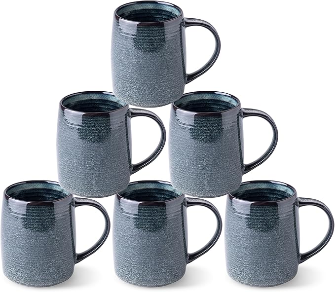 GBHOME Large Coffee Mugs Set of 6, 18oz Handmade Ceramic Coffee Mugs Set with Gradient color for Latte/Tea/Beer/Hot Cocoa, Dishwasher & Microwave Safe,-Ruum Studio Home