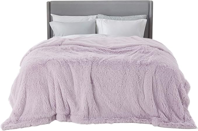 Bedsure GentleSoft Fluffy Lavender Purple Blankets Queen Size for Bed, Thick Sherpa Faux Fur Fleece Fuzzy Plush Winter Warm Soft Queen Blankets, Bedroom Purple Decor Cozy Gifts for Women Men, 90x90-Ruum Studio Home