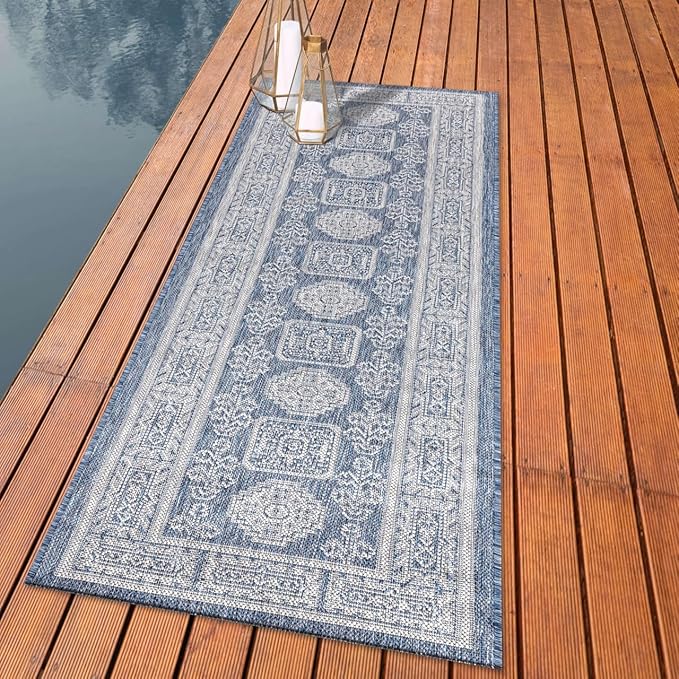 Keen Home Design Terrace Outdoor Runner Rug - 2x10 Washable Indoor/Outdoor Rug for Patio, Kitchen, Balcony, Beach, Garden, Deck and Porch, Size: 2'2"x9'11"-Ruum Studio Home