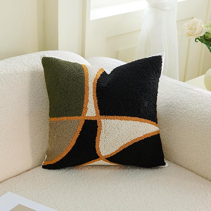 HOdo Home 2PCS Pillow Covers-Throw Pillow Cover,Tufted Boho Jacquard Pillow Covers,Farmhouse Decorative Pillow Cover,Pillow Cases for Couch,Sofa,Bed,Chair,Living Room,Home Decor（18x18inch ）-Ruum Studio Home