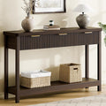Lulive 51" Fluted Console Table for Entryway, Entryway Table with 3 Wooden Drawers, Farmhouse Behind Sofa Table for Living Room, Hallway, Couch, Foyer-Ruum Studio Home