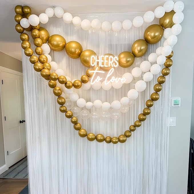 White and Gold Quick Link Balloons, 100PCS 6 Inch Small Baby Pink Linking Balloons for Making Balloon Wall Heart Arch Tails Balloon for Girls Wedding Birthday Baby Shower Engagement Party Decorations-Ruum Studio Home