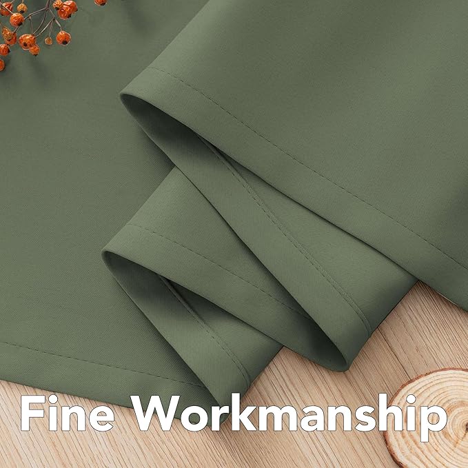 H.VERSAILTEX Blackout Curtains for Bedroom Thermal Insulated Room Darkening Living Room Curtains 84 Inch Long Grommet Privacy Protection Window Curtain Panels/Drapes, 2 Panels, Bronze Green-Ruum Studio Home