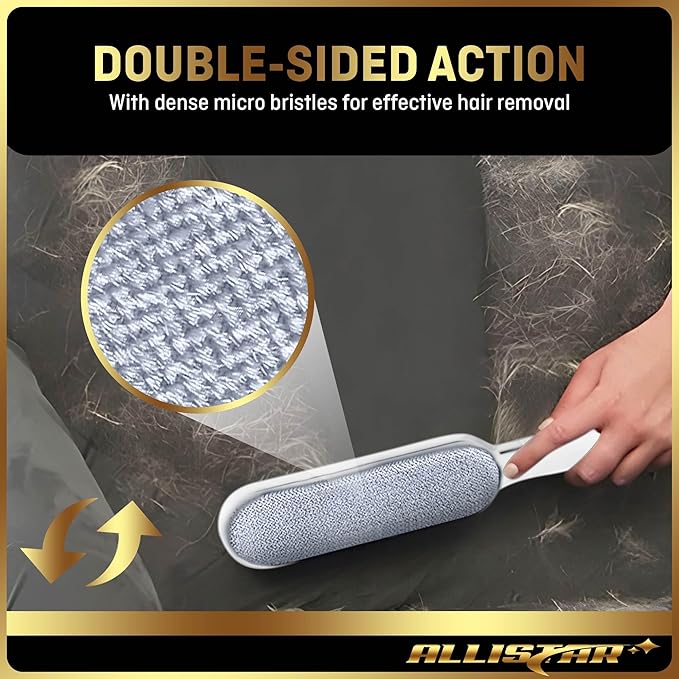 Lint Brush, Pet Hair Remover, Lint Remover for Clothes, Sofa, Carpets, Car Seats. Cat Hair Remover. Dog Hair Remover Laundry. Double-Sided. Reusable. Self-Cleaning Base. ALLISTAR (Snow Peak White)-Ruum Studio Home